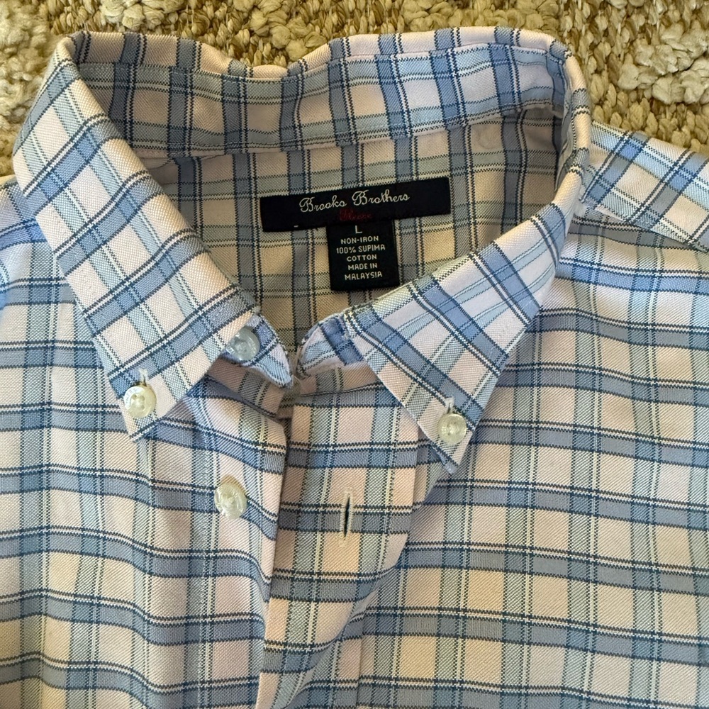 Brooks Brothers Boys None Iron Shirt Size L